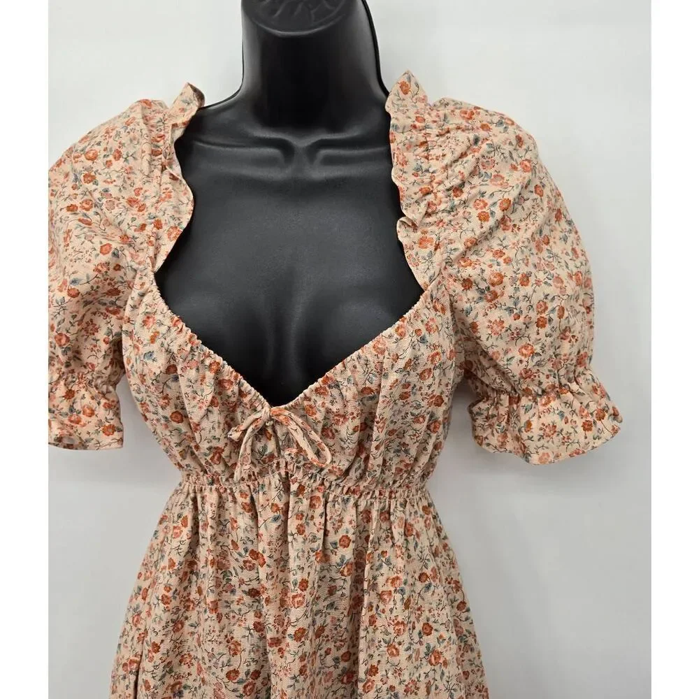 Reformation Channa Dress Size Medium Floral Babydoll Wedding Guest